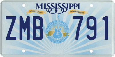 MS license plate ZMB791