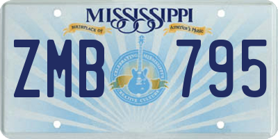 MS license plate ZMB795