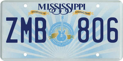 MS license plate ZMB806