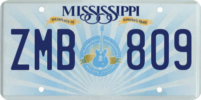 MS license plate ZMB809