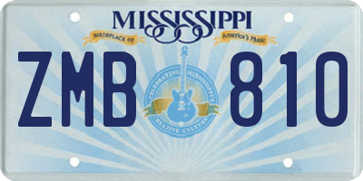 MS license plate ZMB810