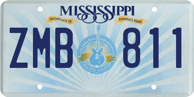 MS license plate ZMB811