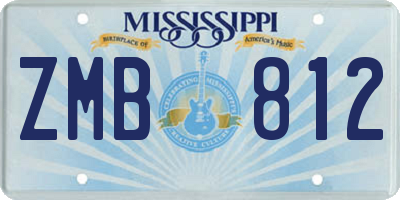 MS license plate ZMB812