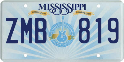 MS license plate ZMB819
