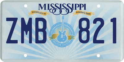 MS license plate ZMB821