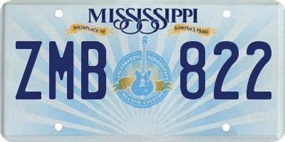 MS license plate ZMB822