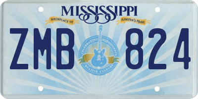 MS license plate ZMB824