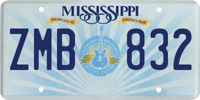 MS license plate ZMB832