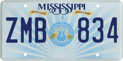 MS license plate ZMB834