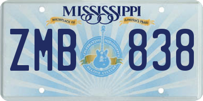 MS license plate ZMB838