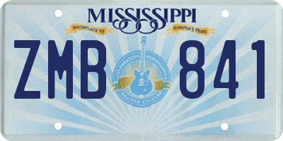 MS license plate ZMB841