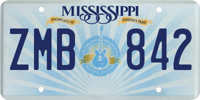MS license plate ZMB842