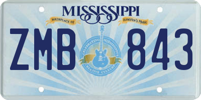 MS license plate ZMB843