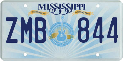 MS license plate ZMB844
