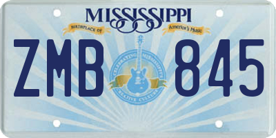 MS license plate ZMB845