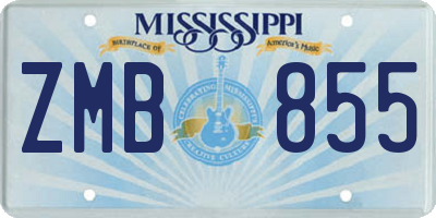 MS license plate ZMB855