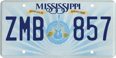 MS license plate ZMB857