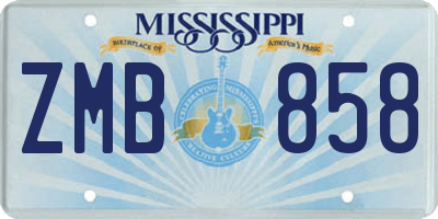MS license plate ZMB858