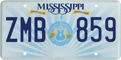 MS license plate ZMB859