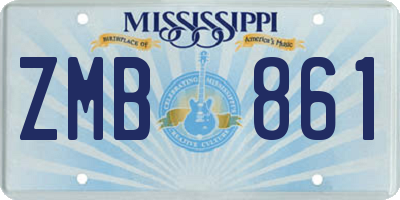 MS license plate ZMB861
