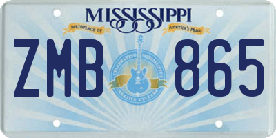 MS license plate ZMB865