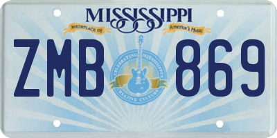 MS license plate ZMB869