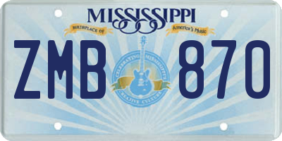 MS license plate ZMB870