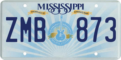 MS license plate ZMB873