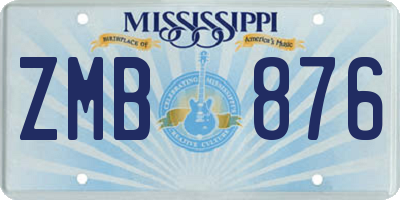MS license plate ZMB876