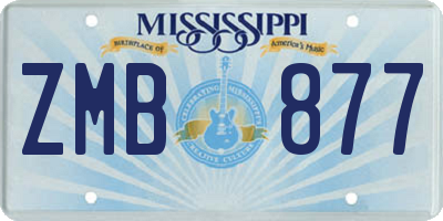 MS license plate ZMB877