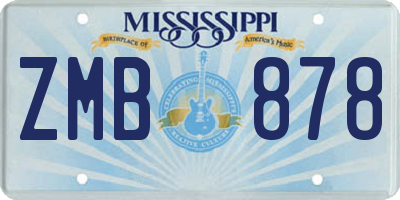 MS license plate ZMB878