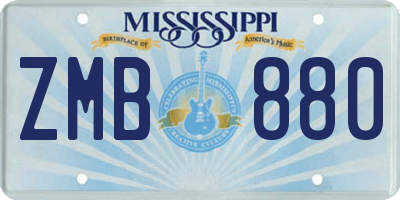 MS license plate ZMB880