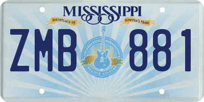 MS license plate ZMB881