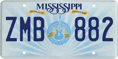 MS license plate ZMB882