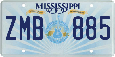 MS license plate ZMB885