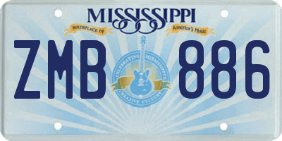 MS license plate ZMB886