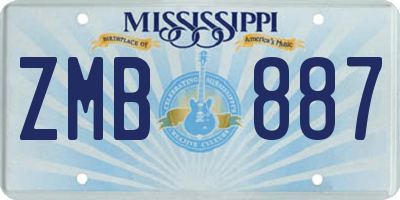 MS license plate ZMB887