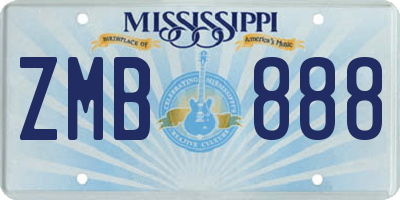 MS license plate ZMB888