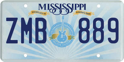 MS license plate ZMB889