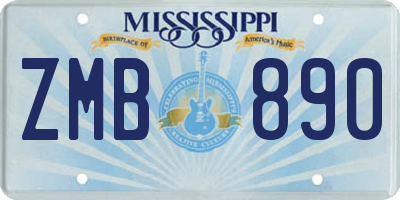 MS license plate ZMB890