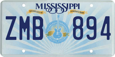 MS license plate ZMB894