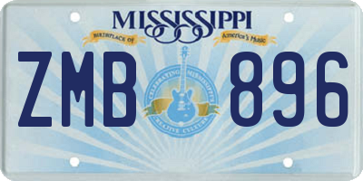 MS license plate ZMB896