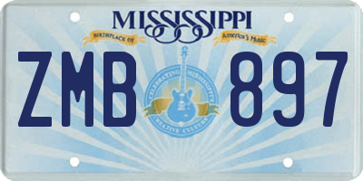 MS license plate ZMB897
