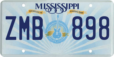MS license plate ZMB898