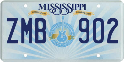 MS license plate ZMB902