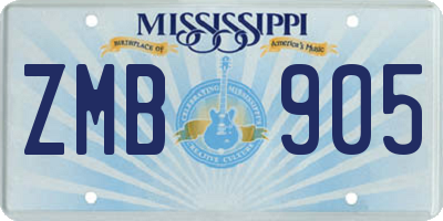 MS license plate ZMB905