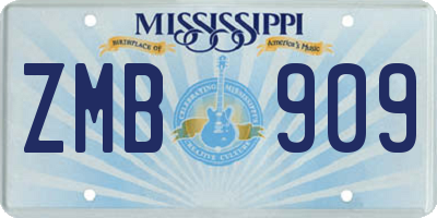 MS license plate ZMB909