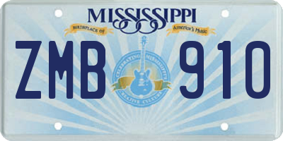 MS license plate ZMB910