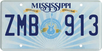 MS license plate ZMB913