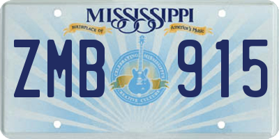 MS license plate ZMB915